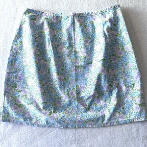 Vintage Skirt M Medium Y2K Floral Made In USA Cotton Clueless Purple Roses Gasco